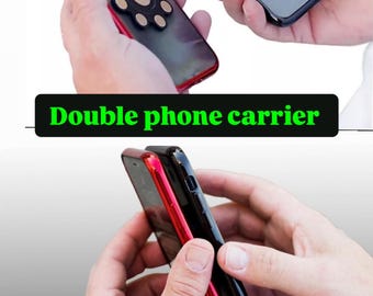 Universal Dual-Cellphone Carrier  Utility - Fits All iPhone Android Smartphones, 2 Phone Case, Dual Phone Holder, Double Phone Case.