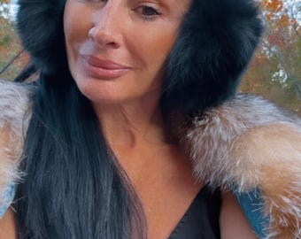 Mink and real fur  Ear Muffs  Cozy Winter Ear Warmers for Women Earmuffs Gift