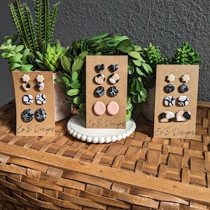 Mini Stud Packs | lightweight | hypoallergenic | handmade | gifts for her | statement earrings