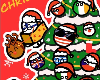 Countryball Christmas card (20cm*15cm)