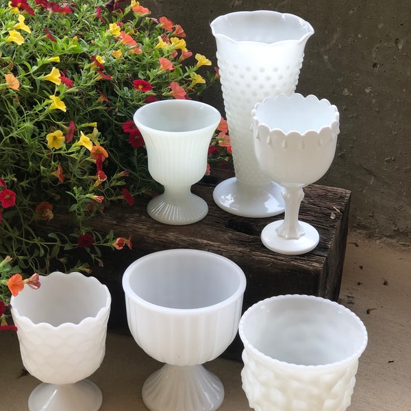 Milk Glass Vase Etsy