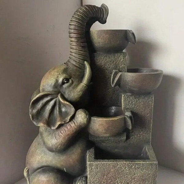 Outdoor Elephant Water Fountain Etsy