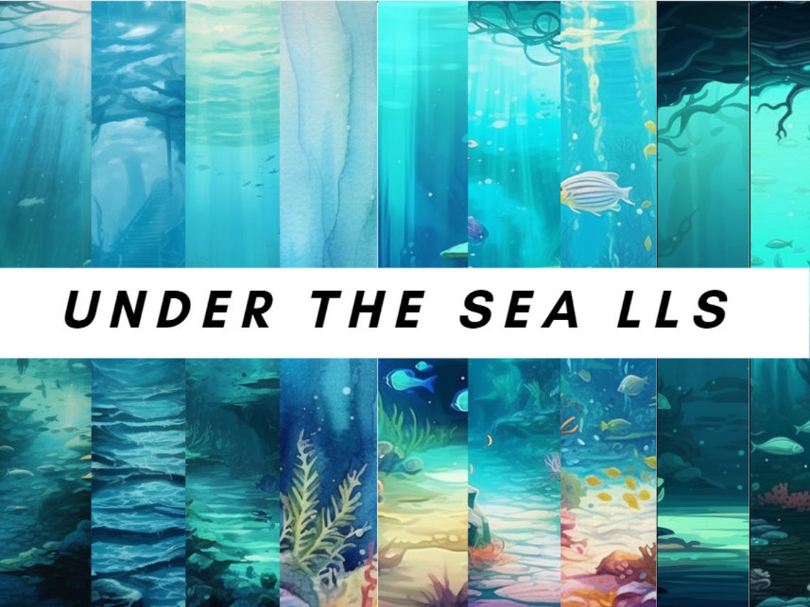 Under the Sea Digital Paper, Pack of 10, Scrapbook Paper, Under the Sea ...