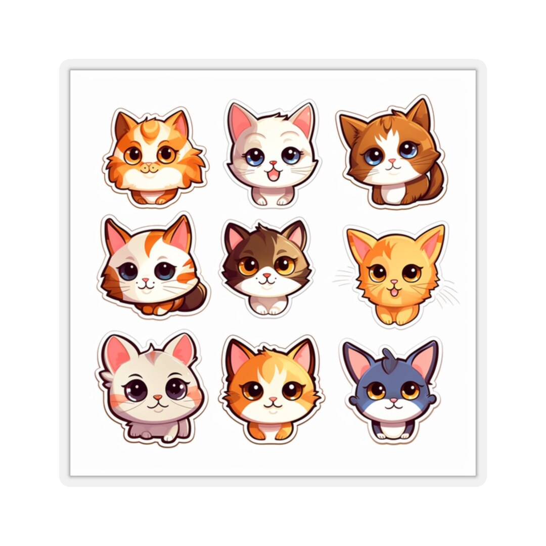 Cute Cat Sticker Sheet - Etsy