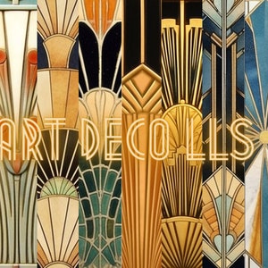 Art Deco digitales Papier, 10er Pack, Deco 1920er Muster, digitaler Download, Scrapbook Papier