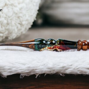 Handmade Resin and Rosewood Mix, Crochet Hook for Crocheting Knitting, Ergonomic Crochet Hook Soft Grip With long handle, Hooks 3mm to 16mm