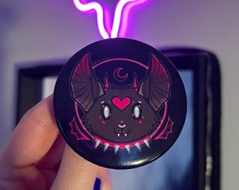 Spooky Bat Pin – Cute Kawaii Halloween Enamel Pin for Jacket, Backpack, Hat, Gothic Bat Accessory