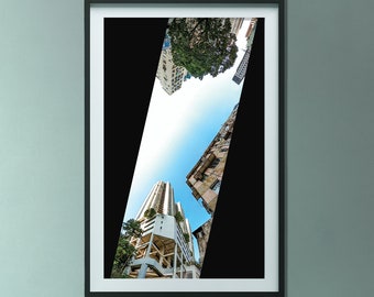 Vertical Hong Kong | Reverseable Panorama | Architechtural Wall Art