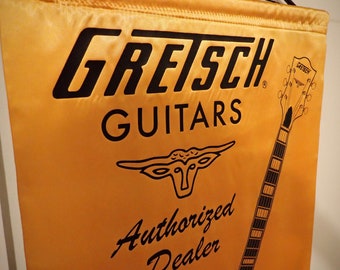 NOS Vintage Gretsch Guitar Satin Showroom Authorized Dealer Wall Banner