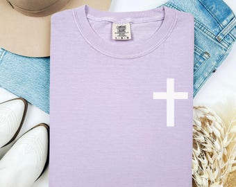 Embroidered Cross Shirt: Custom Thread Colors Available