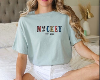 Embroidered - Mickey-  Embroidered Shirt