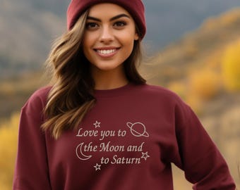 Embroidered- Love You to the Moon and Saturn, Folklore Design
