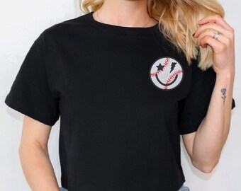 Embroidered Baseball Smiley