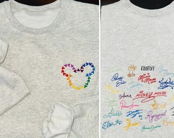 Embroidered Disney Autographs – Mickey Mouse Rainbow Heart