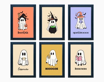 Personajes fantasmales / 15 IMPRIMIBLES / Decoración de Halloween / decoración del hogar / impresión de arte / impresiones digitales