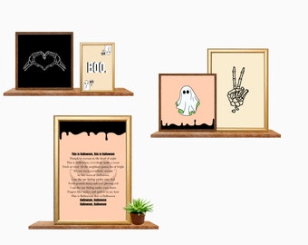 Impresiones de Halloween / 5 IMPRIMIBLES / decoración del hogar de Halloween / impresión de arte / arte de pared de moda / impresiones digitales