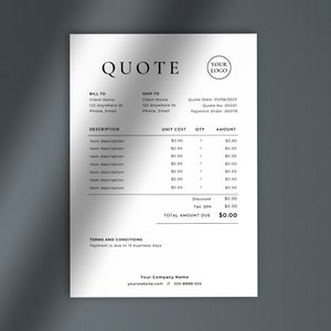 Price Quote Template in Google Sheets | Price Quote For Small Business | Editable Quotation Template | Quote Template