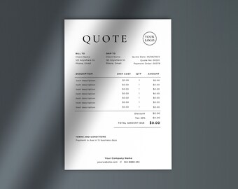 Plantilla de cotización de precios en Google Sheets / Cotización de precios para pequeñas empresas / Plantilla de cotización editable / Plantilla de cotización