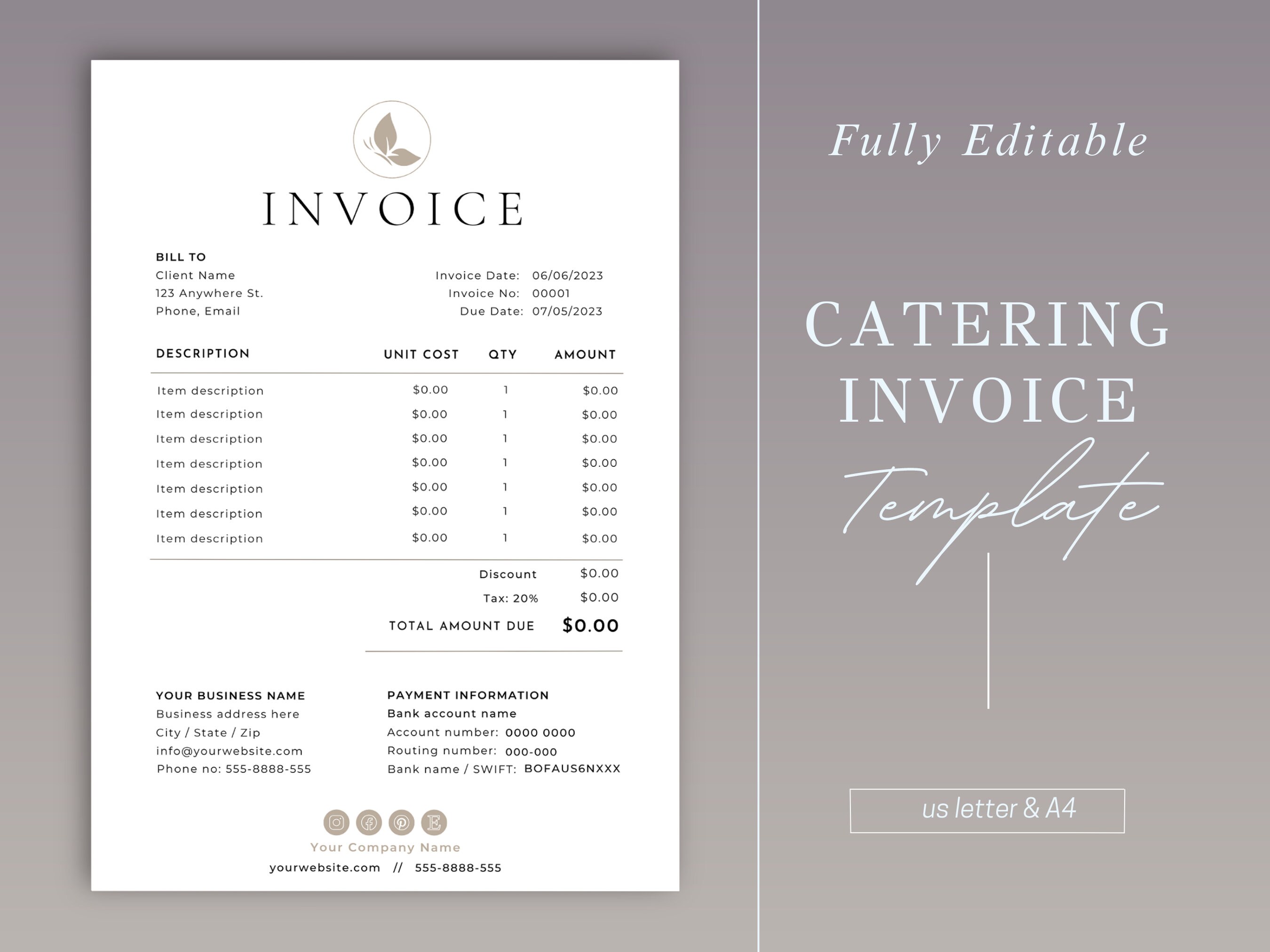 Catering Invoice Template Excel