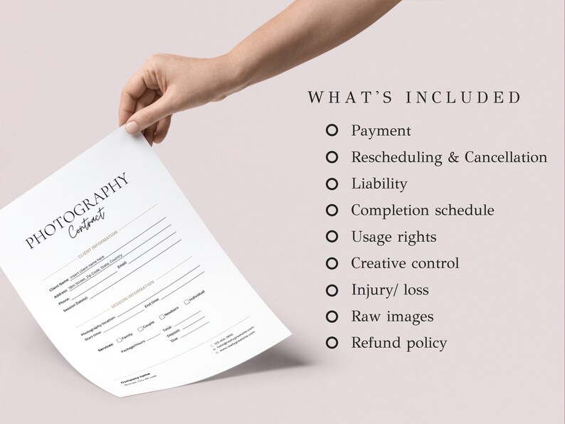 Photography Client Contract Template | Commercial Photography Contract ...