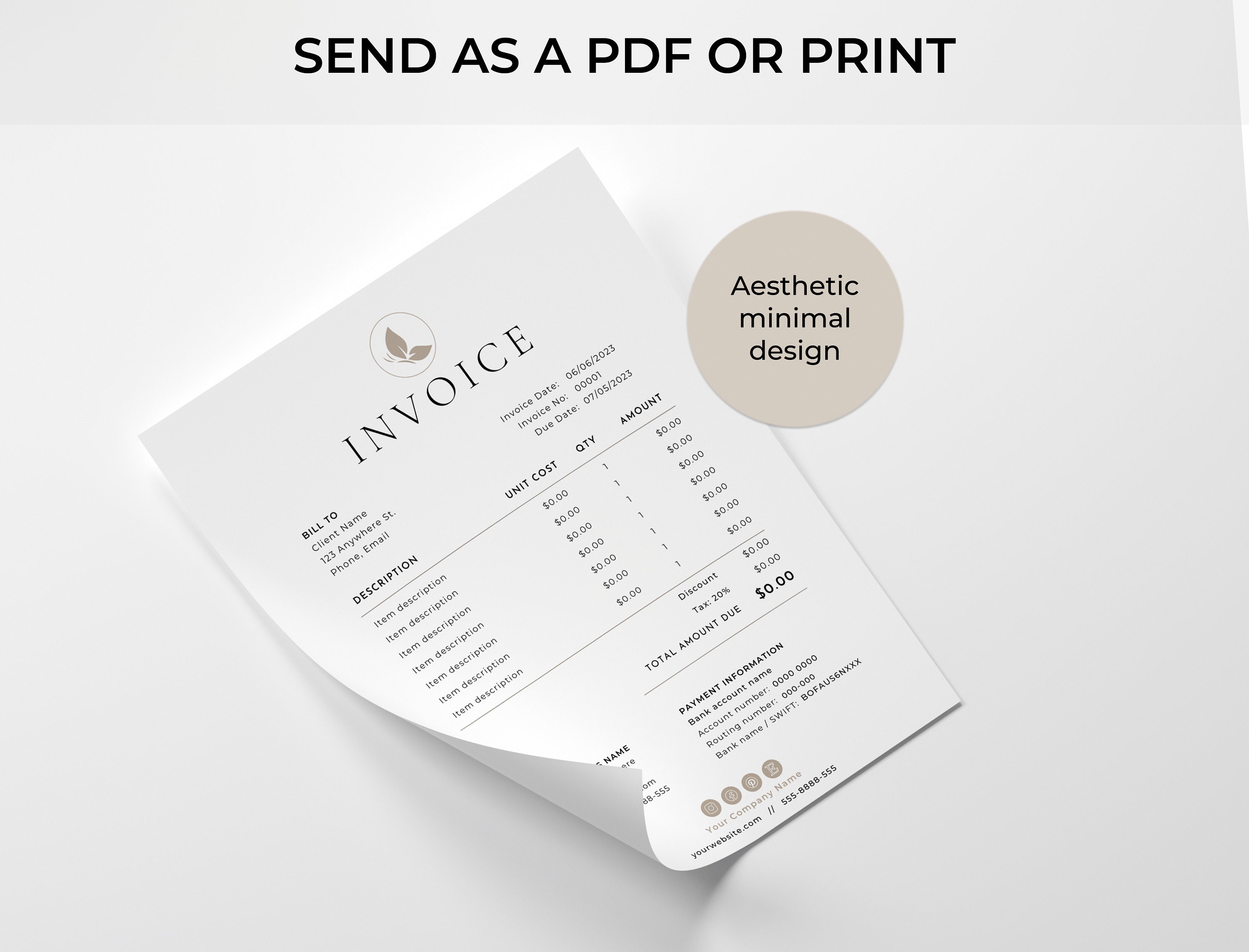 Minimal Painting Invoice Template Google