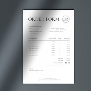 Editable Order Form Template Google Sheets | Order Form for Small ...