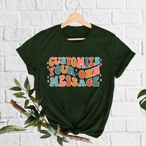 Personalized Wavy Design Shirt, Customize Your Message in Wavy Letters, Custom Retro Style Tee, Bold n Colorful, Trendy Tshirt, Unique Gift