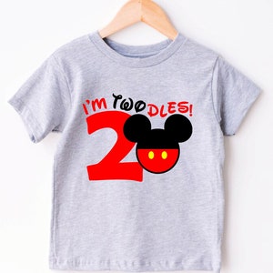 Disney I'm Twodles Shirt, Second Birthday Party, 2nd Birthday Gift, Disneyland Birthday Trip, Mickey Birthday Boy, Minnie 2nd Birthday Girl