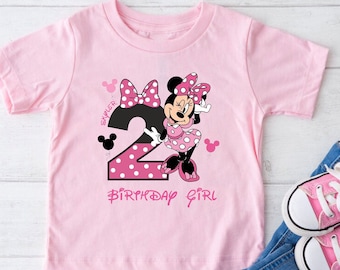 Minnie Mouse Birthday Girl Shirt, Disney Birthday Party, 2nd Birthday Gift, Disneyland Birthday Trip, Birthday Princess, Custom Bday Gift