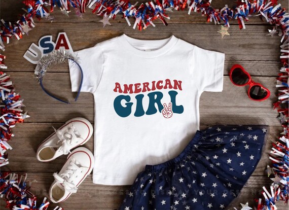 American Girl Shirt, 4th Of July T-Shirt, Fourth Of July, Independence Day Shirt, Women 4th Of July Gift, Toddler Girl Shirt, Patriotic Tees