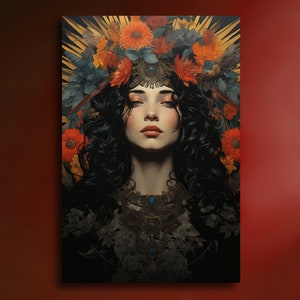 Lilith, Jewish Mythology, Dark Goddess, Wall Art, Chromolithograph
