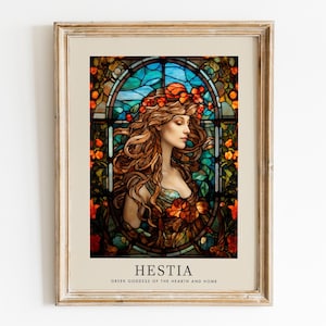 Hestia, Greek Goddess of Hearth and Home, Wall Art: Bring Serenity and Elegance to Your Space. Stained Glass