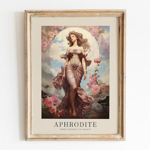 Aphrodite Greek Goddess of Beauty, Divine Feminine Art, Ancient Greece Art, Greek Mythology Print, Aphrodite Painting, Greek Goddess Beauty