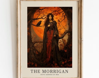 The Morrigan Goddess of War, Celtic Mythology, Irish Mythology Wall Art, Celtic Art Print, Divine Feminine Art, Dark Fantasy Art, Whimsical