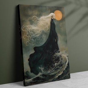 Goddess Ran Canvas Art, Norse Goddess of the Seas, Goddess of the Depths, Norse Mythology, Spiritual Nordic Wall Art, Canvas Decor