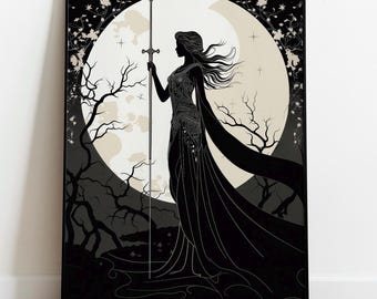 Athena Goddess Art | Greek Mythology Print | Goddess of Wisdom Decor | Warrior Woman Artwork