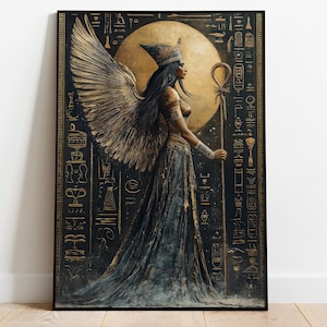 Isis Poster Art Nouveau Print, Egyptian Goddess of Magic and Fertility, Egyptian Mythology Wall Art, Spiritual Art Divine Feminine Energy