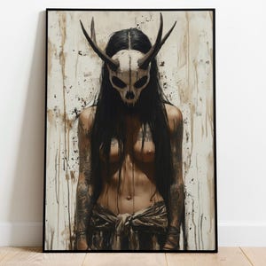 Goddess Heidr Wall Art, Norse Goddess of Magic, Norse Mythology, Viking Witch, Gothic Poster, Dark Academia Print, Valkyrie Home Decor