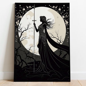Goddess Athena Wall Art Nouveau Print, Greek Goddess of War, Greek Mythology, Goddess of Wisdom Poster, Divine Feminine Art, Feminine Energy