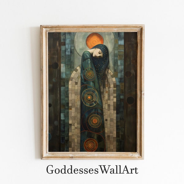 Danu Celtic Goddess of Fertility, Art Nouveau Wall Art, Celtic Mythology Art, Celtic Print, Divine Feminine Art, Feminine Energy, Home Decor