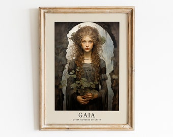 Goddess Gaia wall art Romanticism, Greek Goddess of Earth, Divine Feminine Art, Greek Mythology Decor, Spiritual Art, Cult Gaia Collection