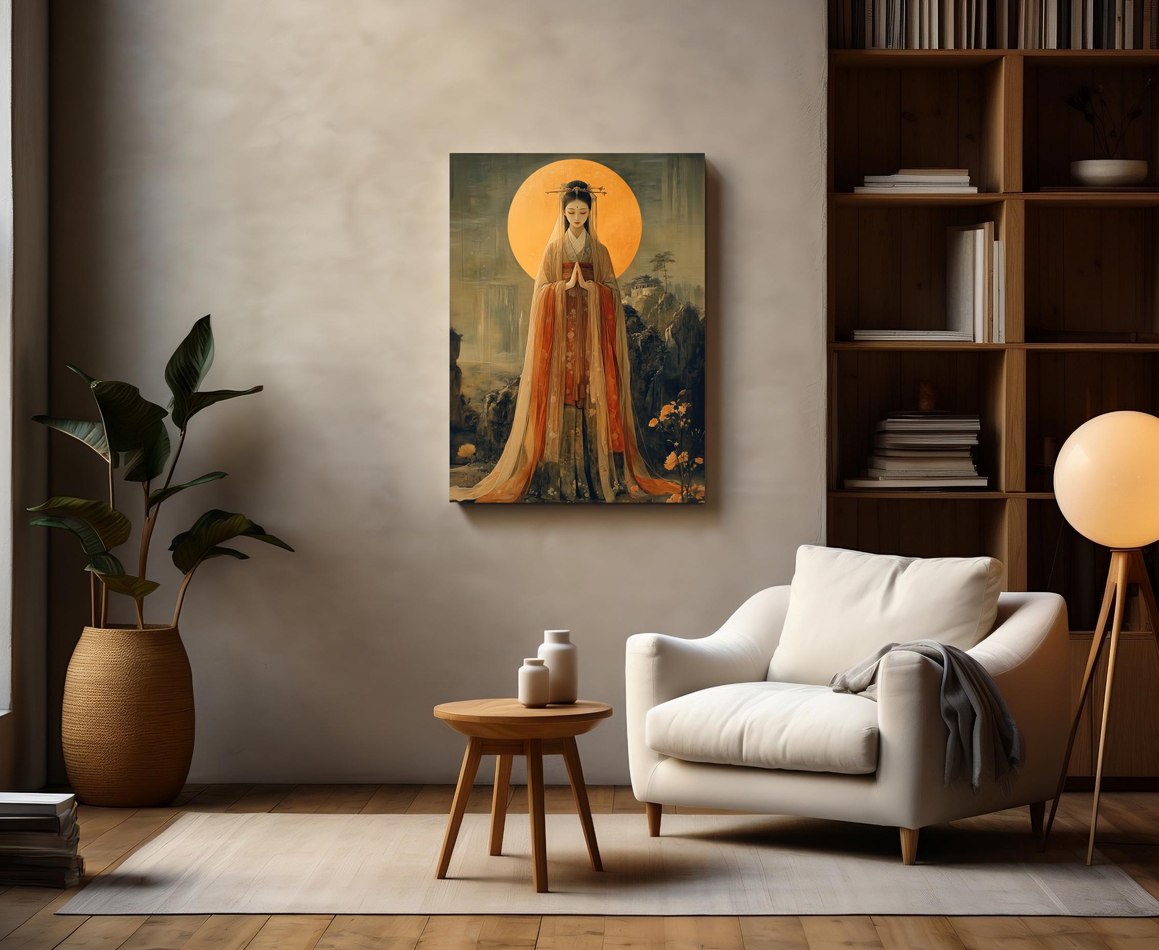 Goddess Amaterasu Wall Art, Japanese Goddess of the Sun, Japanese ...