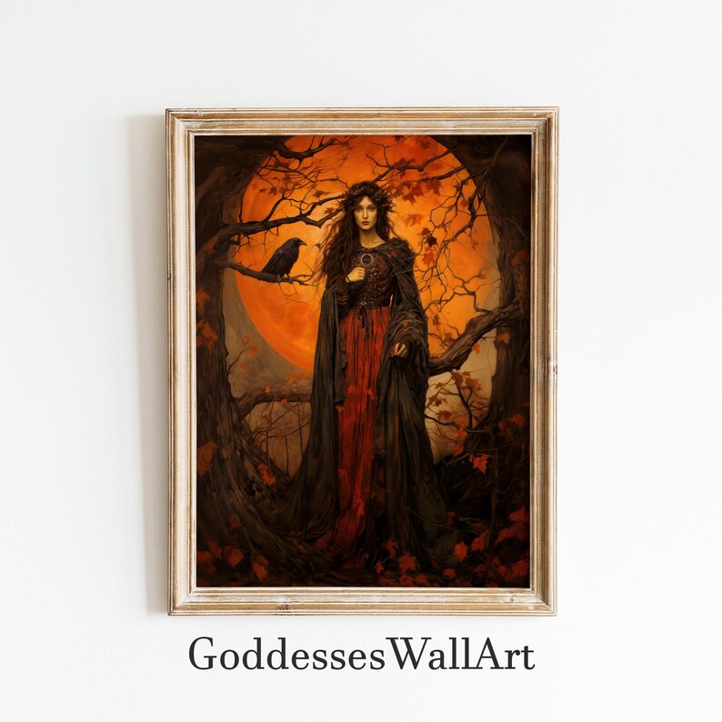 The Morrigan Goddess of War, Celtic Mythology, Irish Mythology Wall Art, Celtic Art Print, Divine Feminine Art, Dark Fantasy Art, Whimsical