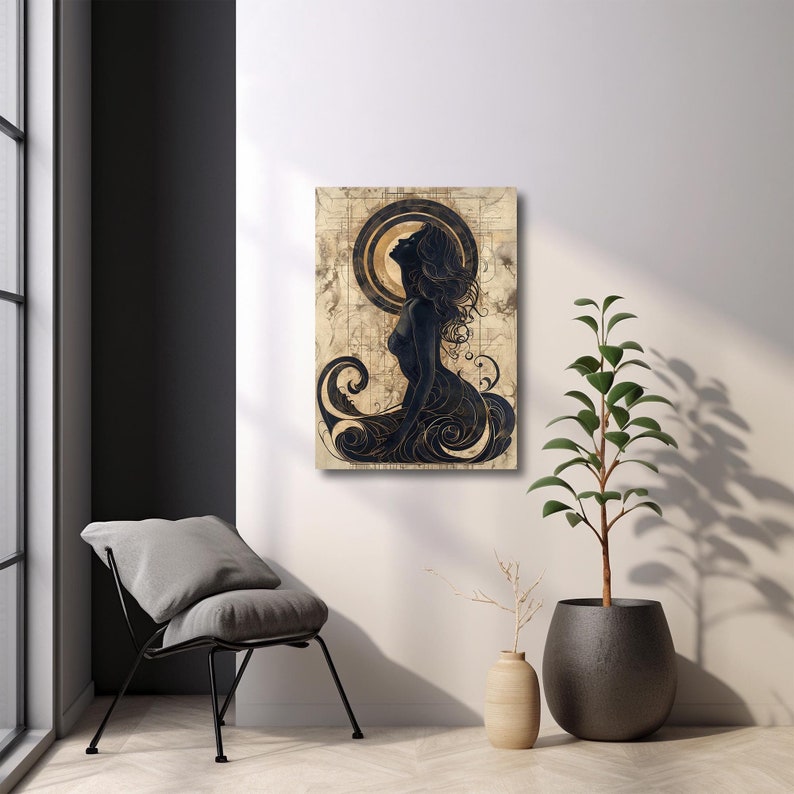 Goddess Aphrodite Matte Canvas Art Nouveau, Greek Goddess of Beauty, Greek Mythology, Divine Feminine, Feminine Energy, Canvas Wall Art