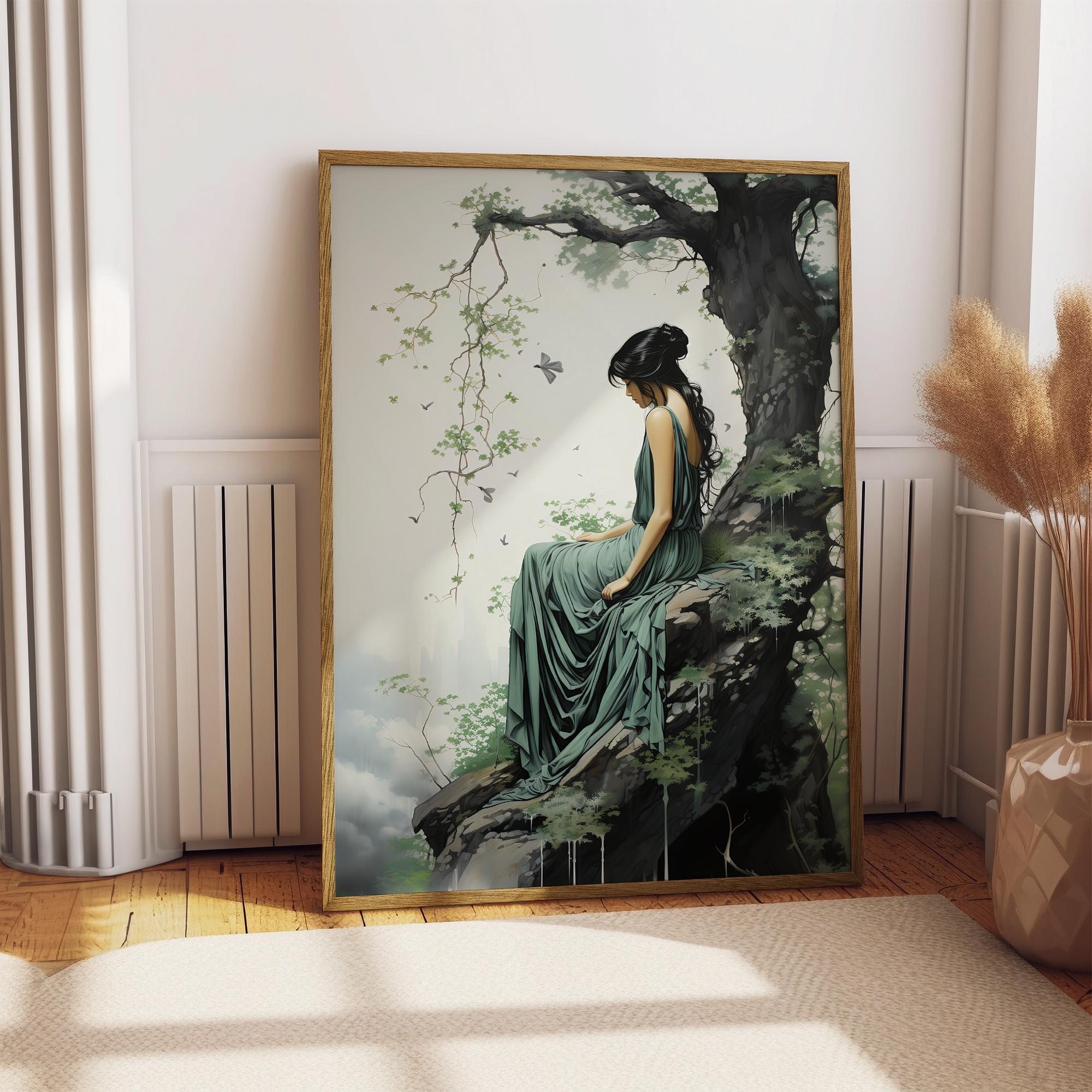 Goddess Artemis Art Print, Greek Goddess of Nature, Art Nouveau Print ...