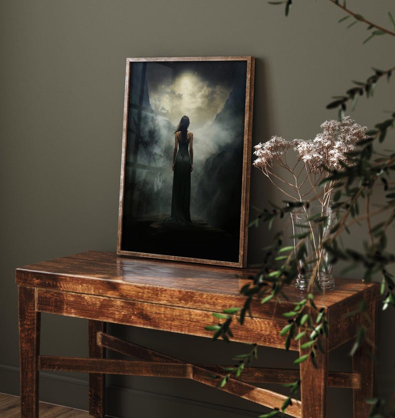 Nyx Goddess Wall Art | Greek Mythology Print | Night Goddess Decor | Dark Fantasy Poster | Celestial Art | Symbolist Printing