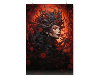 Persephone, Premium Matte Poster for Mythology Lovers, Greek Goddess Queen of the Underworld, Greek Mythology Decor, Persephone Art Print