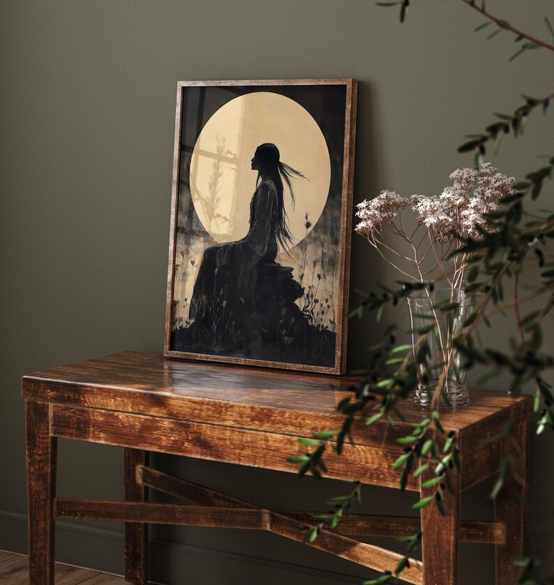 Native American Goddess Hanwi Wall Art Nouveau, Lakota Goddess of the ...