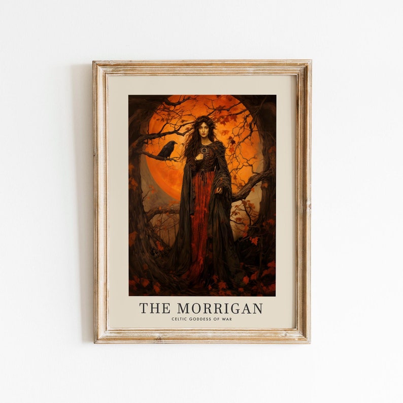The Morrigan Goddess of War, Celtic Mythology, Irish Mythology Wall Art, Celtic Art Print, Divine Feminine Art, Dark Fantasy Art, Whimsical