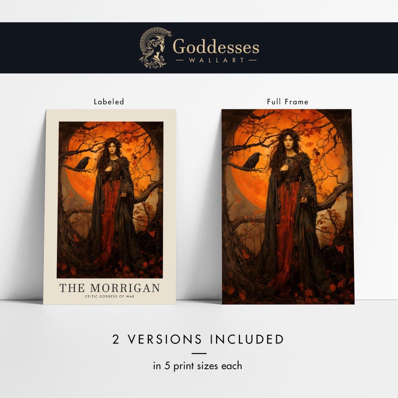 The Morrigan Goddess of War, Celtic Mythology, Irish Mythology Wall Art, Celtic Art Print, Divine Feminine Art, Dark Fantasy Art, Whimsical